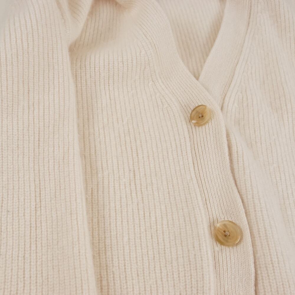 Quince 100% Mongolian Cashmere Boyfriend Cardigan Ivory Cream Sweater Sz S - Picture 8 of 10